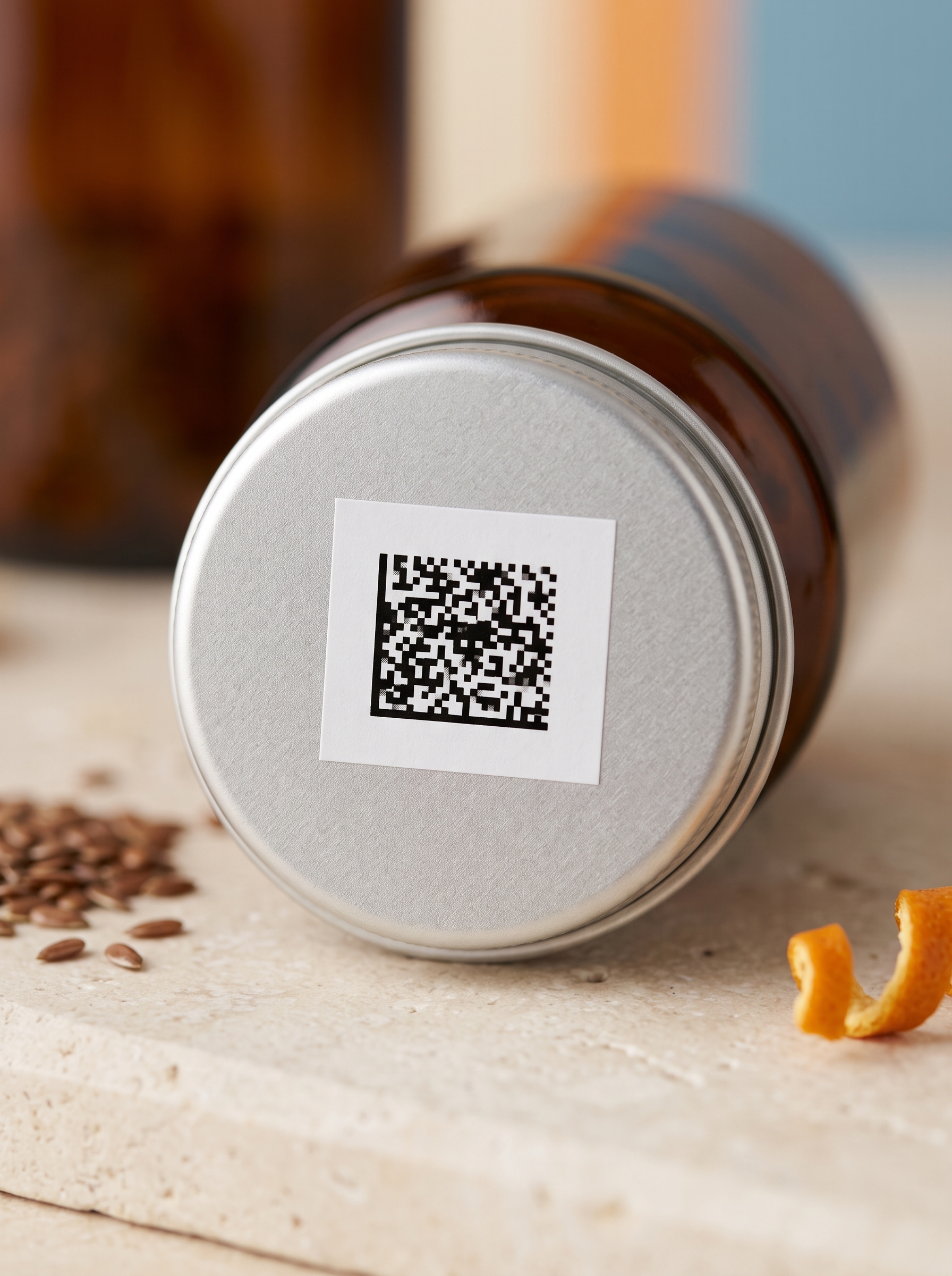 Крышка флакона БАД с QR-кодом маркировки Честный Знак для проверки подлинности продукции Avicenna